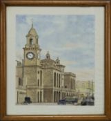 CLOCK TOWER, A WATERCOLOUR