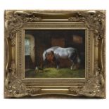 STABLE SCENE, AN OIL