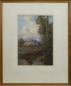 RIVER LANDSCAPE, A WATERCOLOUR BY JAMES WATSON