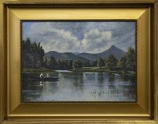 ROWING, HIGHLAND RIVER, AN OIL BY JAMES PATTERSON