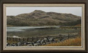 LOCH SCENE, AN OIL BY IAN MCNAB