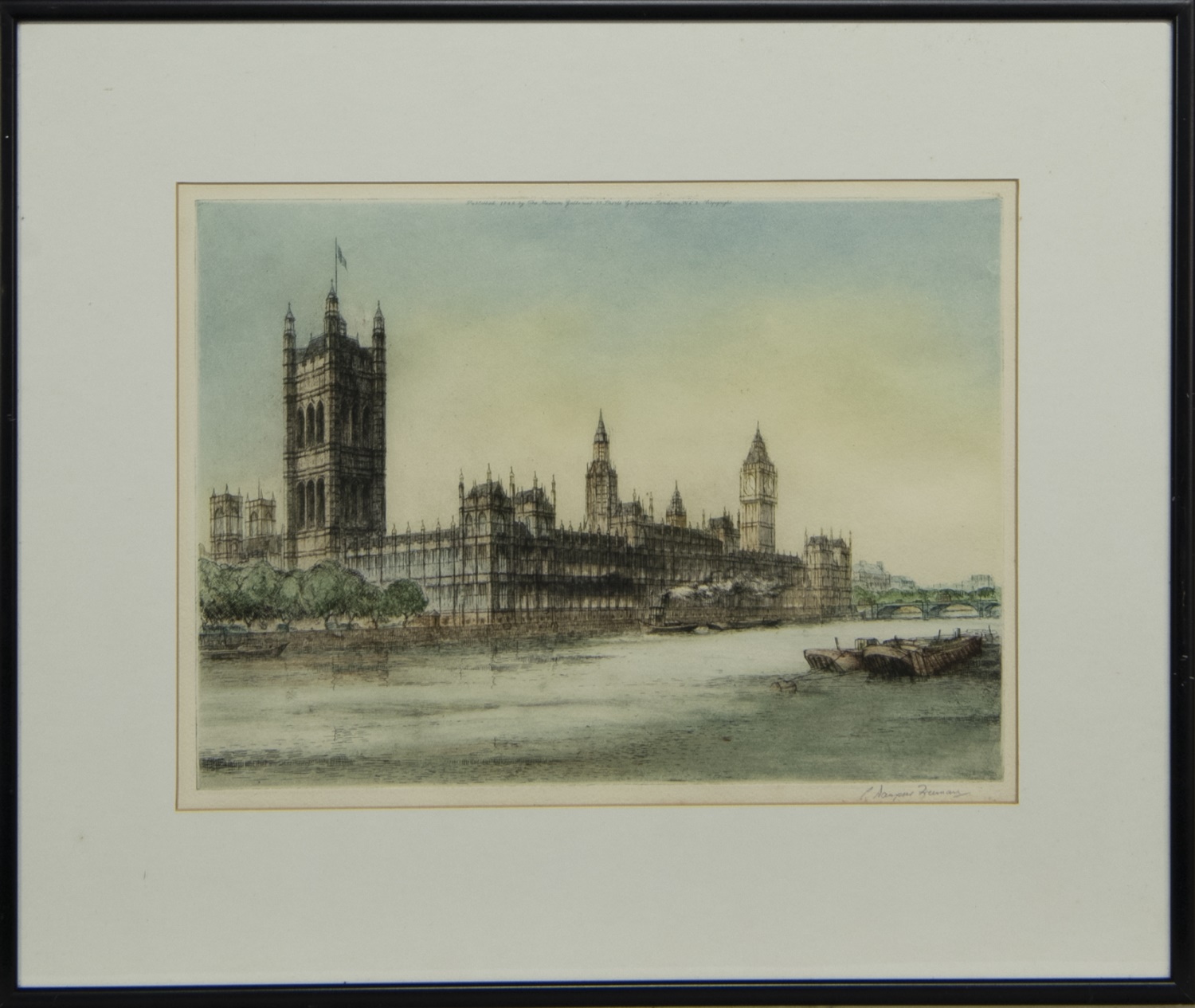PALACE OF WESTMINSTER, AN ETCHING