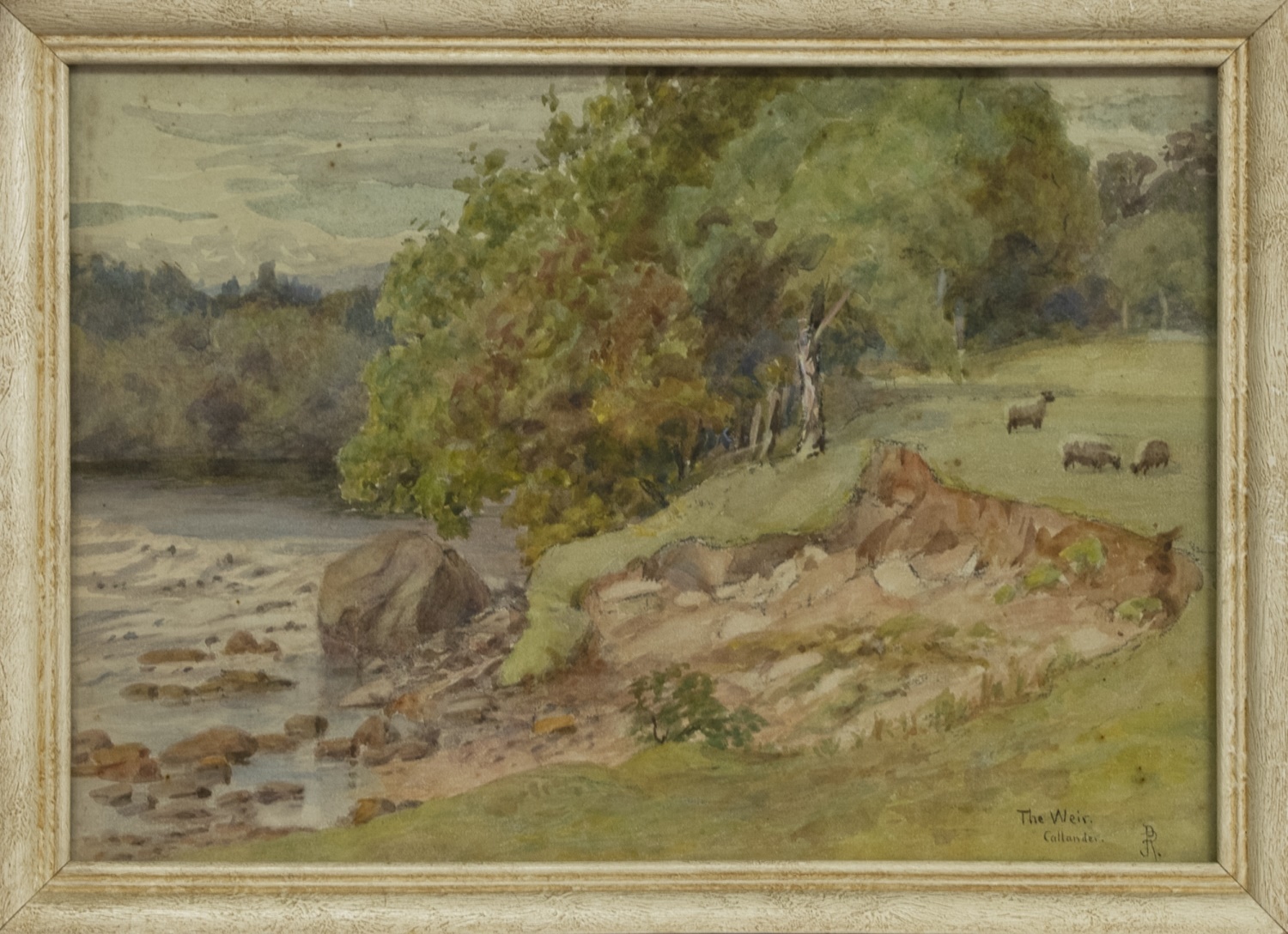 THE CALLANDER WEIR, A WATERCOLOUR, MONOGRAMMED JDR