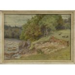 THE CALLANDER WEIR, A WATERCOLOUR, MONOGRAMMED JDR