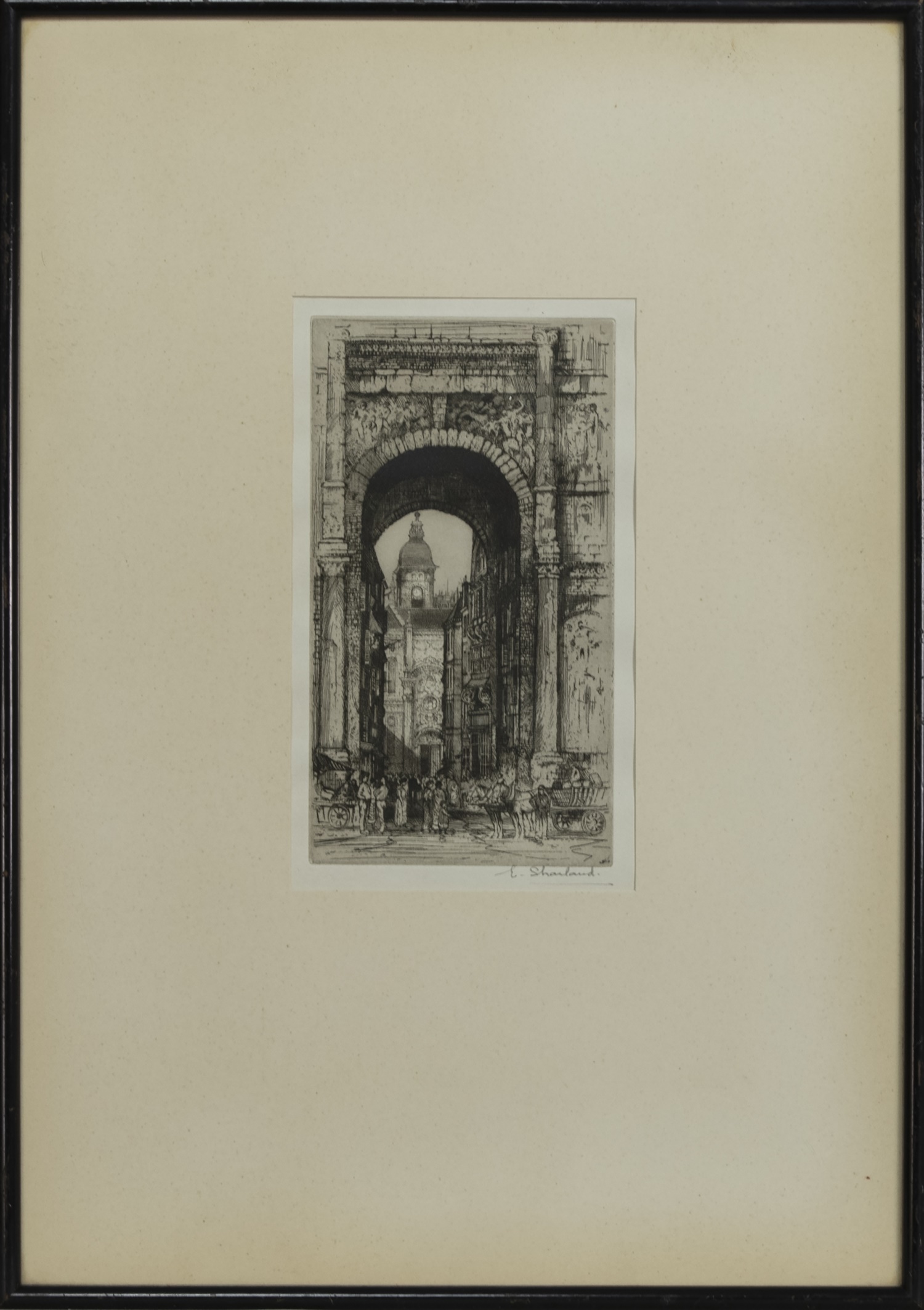 THE BLACK GATE, ST JOHN'S BEACON, AN ETCHING BY EDWARD SHARLAND