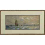 SHIPS IN CHOPPY SEAS, A WATERCOLOUR BY THOMAS JAMES LLOYD