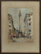 THE MONUMENT, LONDON, A WATERCOLOUR BY CHARLES GODDARD NAPIER
