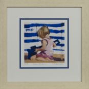 BLUE STRIPES, A PRINT BY LIN PATTULLO