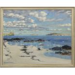 SCOTTISH SHORE, AN OIL BY EDWARD PURSELL
