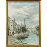CANAL SCENES, A PAIR OF WATERCOLOUR BY JOHN HAMILTON GLASS