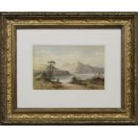 HIGHLAND SCENE WITH FISHERMAN, A WATERCOLOUR BY E F TIPPETT