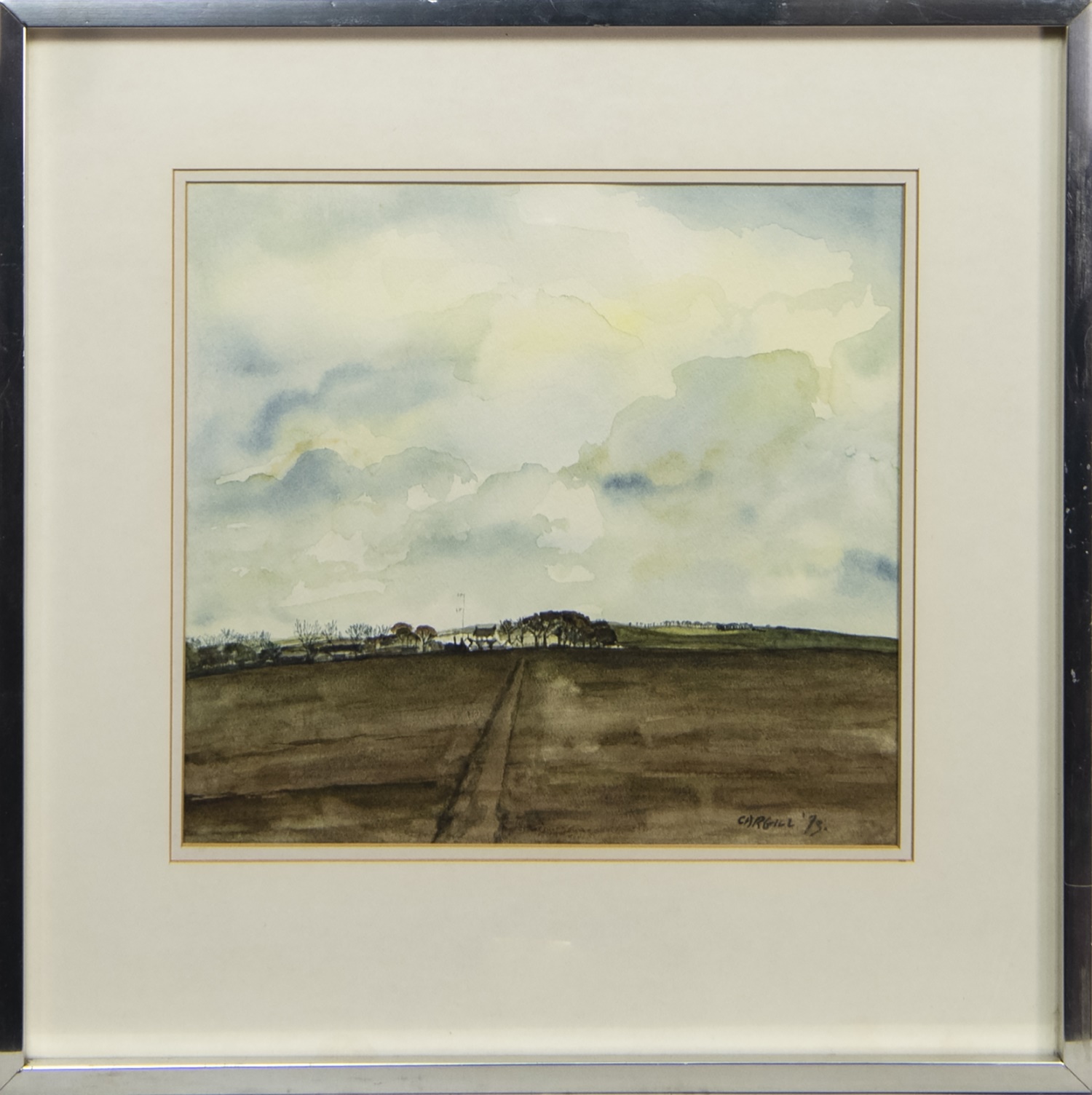 SCOTTISH LANDSCAPE, A WATERCOLOUR BY CARGILL