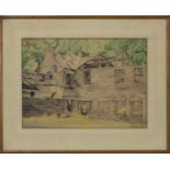 COTTAGE, A WATERCOLOUR BY K N GREENWOOD