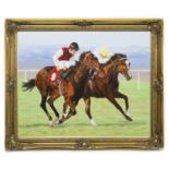 JOCKEYS, AN OIL BY SUE DRIVER