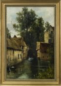 WATER MILLS, SURREY, AN OIL BY A M MACDONALD