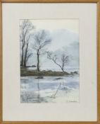 MORNING ON LOCH LOMOND, A WATERCOLOUR BY J CRAWFORD