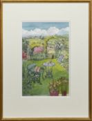 KILMACOLM GARDEN, A WATERCOLOUR BY JUNE SHANKS