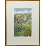 KILMACOLM GARDEN, A WATERCOLOUR BY JUNE SHANKS