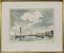 BLAKENEY HARBOUR 1900, A WATERCOLOUR BY MACFARLANE WIDDUP