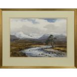 HIGHLAND BURN, A WATERCOLOUR BY ROBERT EGGINTON