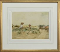 IN THE GRASS, A WATERCOLOUR BY TOM PATERSON