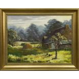 COUNTRY SCENE, AN OIL BY ELEANOR WATT