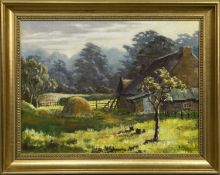 COUNTRY SCENE, AN OIL BY ELEANOR WATT