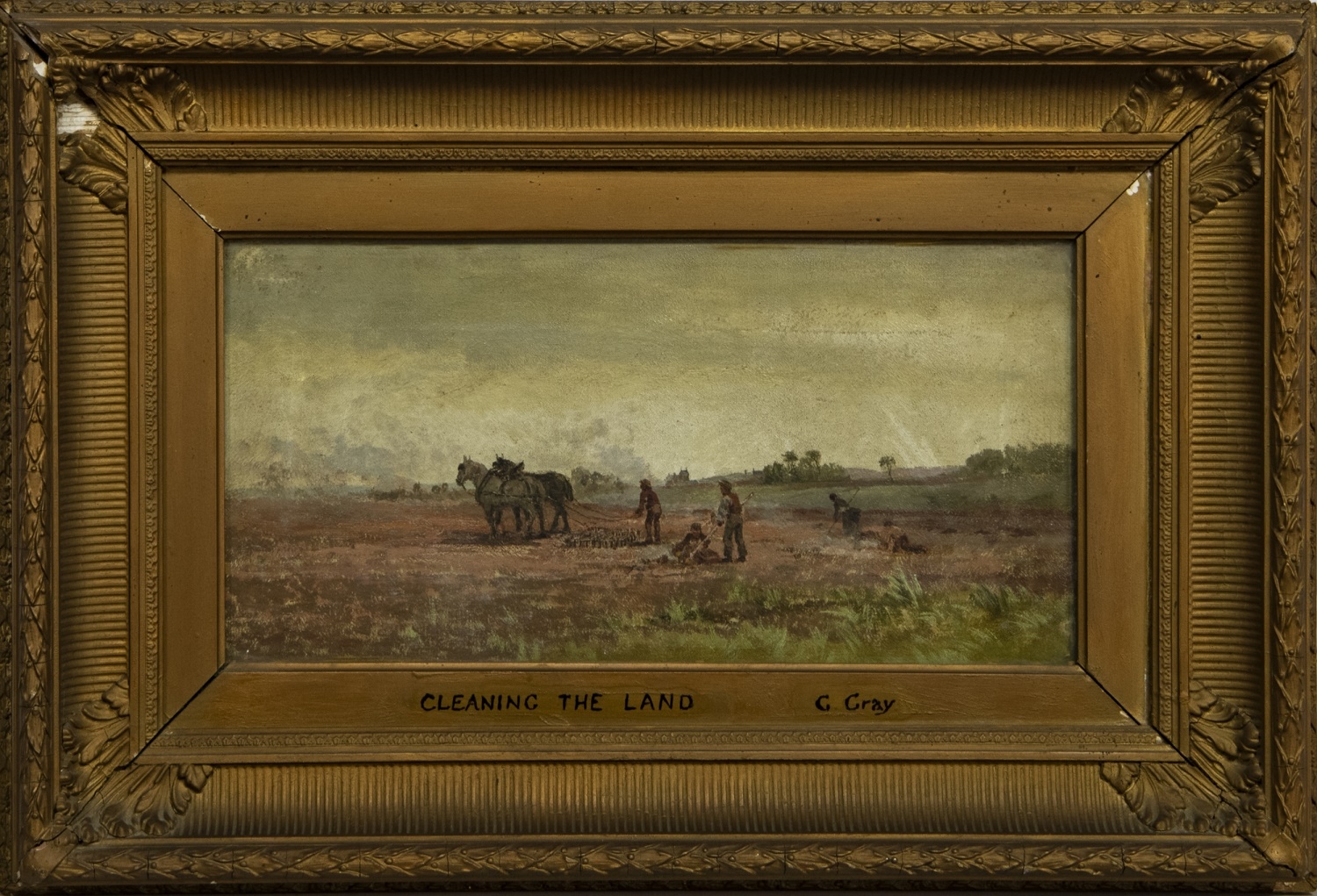 CLEANING THE LAND, AN OIL BY G GRAY