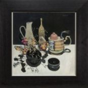 STILL LIFE WITH FEATHERED TEAPOT, A PRINT BY ALEXANDRA GARDNER