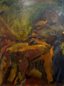 RECLINING NUDE, AN OIL BY JESSICA WOLFSON