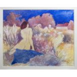 NUDE IN A LANDSCAPE, AN OIL BY FYFFE CHRISTIE