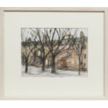 NEW TOWN, WINTER (EDINBURGH), A MIXED MEDIA BY STEPHANIE DEES RSW