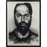 PORTRAIT OF A MAN, A CHARCOAL BY PHILIP GURREY