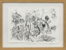 IMAGES FROM THE WALL, A DRYPOINT BY JOSEPH URIE