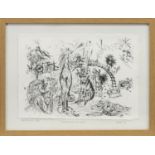 IMAGES FROM THE WALL, A DRYPOINT BY JOSEPH URIE