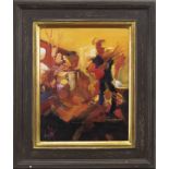 DANCING ON THE TABLES, GLENFINNAN (STUDY), AN OIL BY GAIL WENDORF