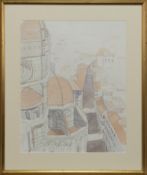 VIEW FROM GIOTTO'S TOWER, FLORENCE, A WATERCOLOUR BY MARK SCADDING