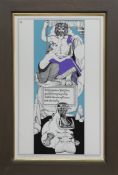 THE SCOTS HIPPO, A SCREENPRINT BY ALASDAIR GRAY