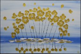 FLOWERS OF GOLD, AN ACRYLIC BY PIERO MONTANELLI