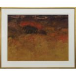 FIERY LANDSCAPE, A GOUACHE BY GEORGE DEVLIN