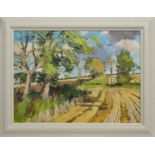 BYRSON'S FIELDS, LATE SUMMER, AN OIL BY DOUGLAS LENNOX