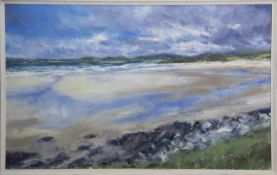 HORGABOST BEACH, ISLE OF HARRIS, AN OIL BY JONATHAN SHEARER