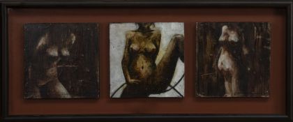 FEMALE NUDE, A TRIPTYCH BY OIL BY DEIRDRE MCCRIMMON