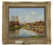 MORET SUR LOING, AN OIL BY LAURENT VIALET