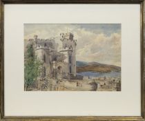 DUNVEGAN CASTLE, A WATERCOLOUR BY ALEXANDER (ALEX) LECKIE