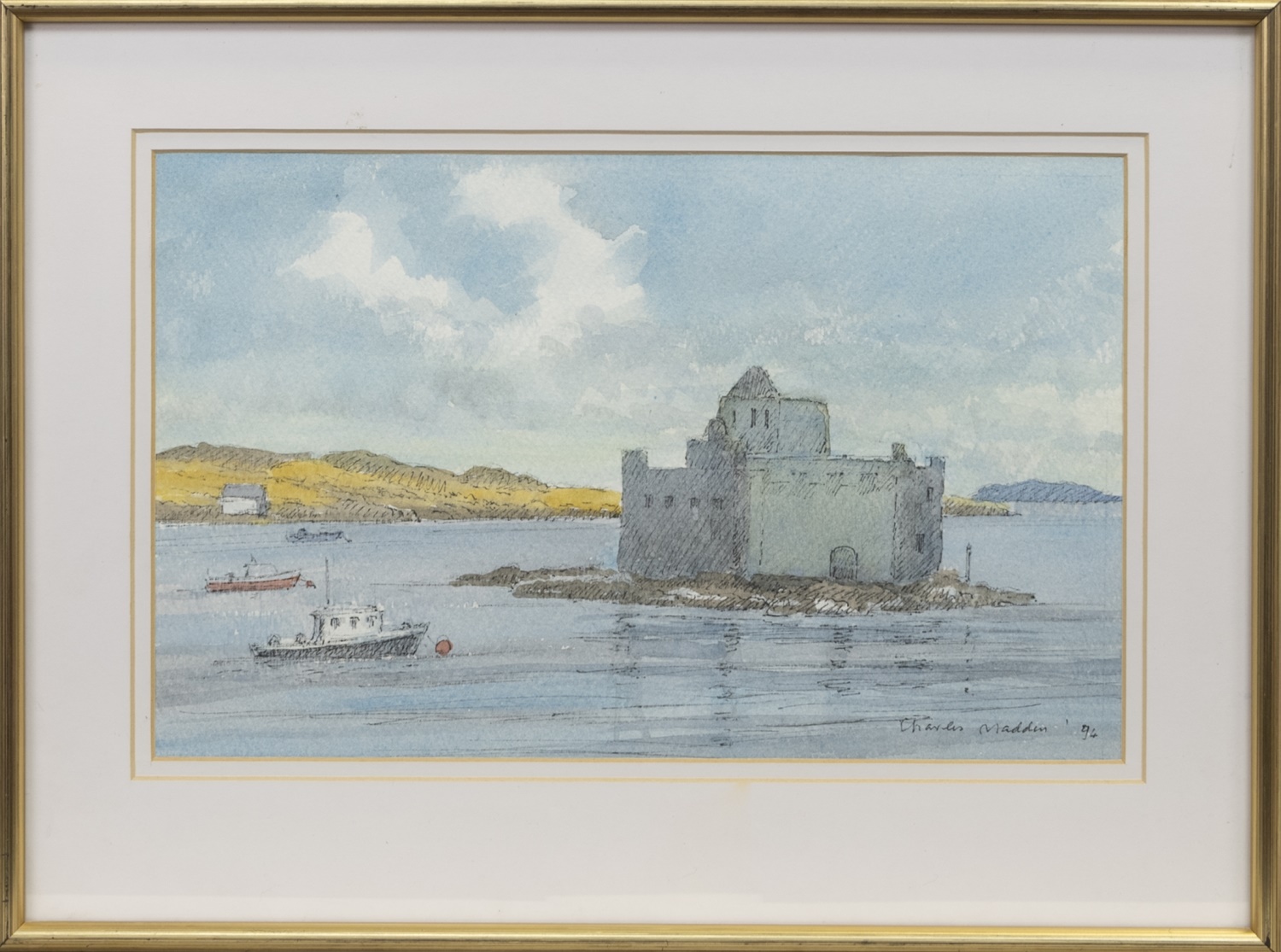 CASTLE BAY, ISLE OF BARRA, A WATERCOLOUR BY SIR CHARLES MADDEN