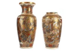 A PAIR OF EARLY 20TH CENTURY JAPANESE SATSUMA VASES