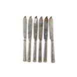 A SET OF SIX GEORGE V SILVER FISH KNIVES AND FORKS