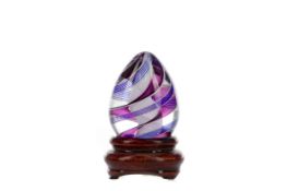 A MURANO MINIATURE GLASS EGG