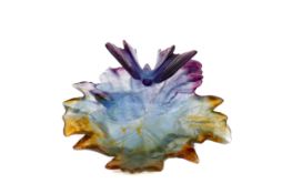 A DAUM PATE DE VERRE GLASS BUTTERFLY DISH